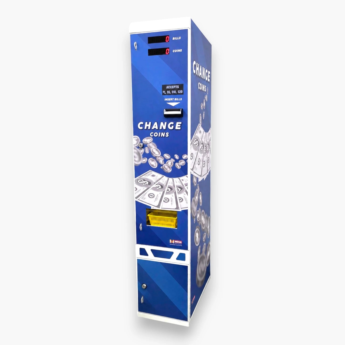 MV-103AW High-Capacity Bill to Coin or Token Changer – White and Blue, Single Validator, 15,000-Token Hopper
