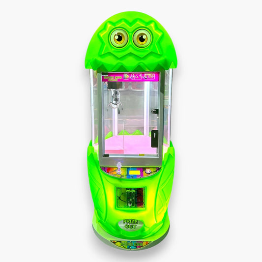 Magic Egg Claw Machine – Green Egg-Shaped Cabinet, Cartoon Eyes, Joystick Claw Controls, Reconditioned