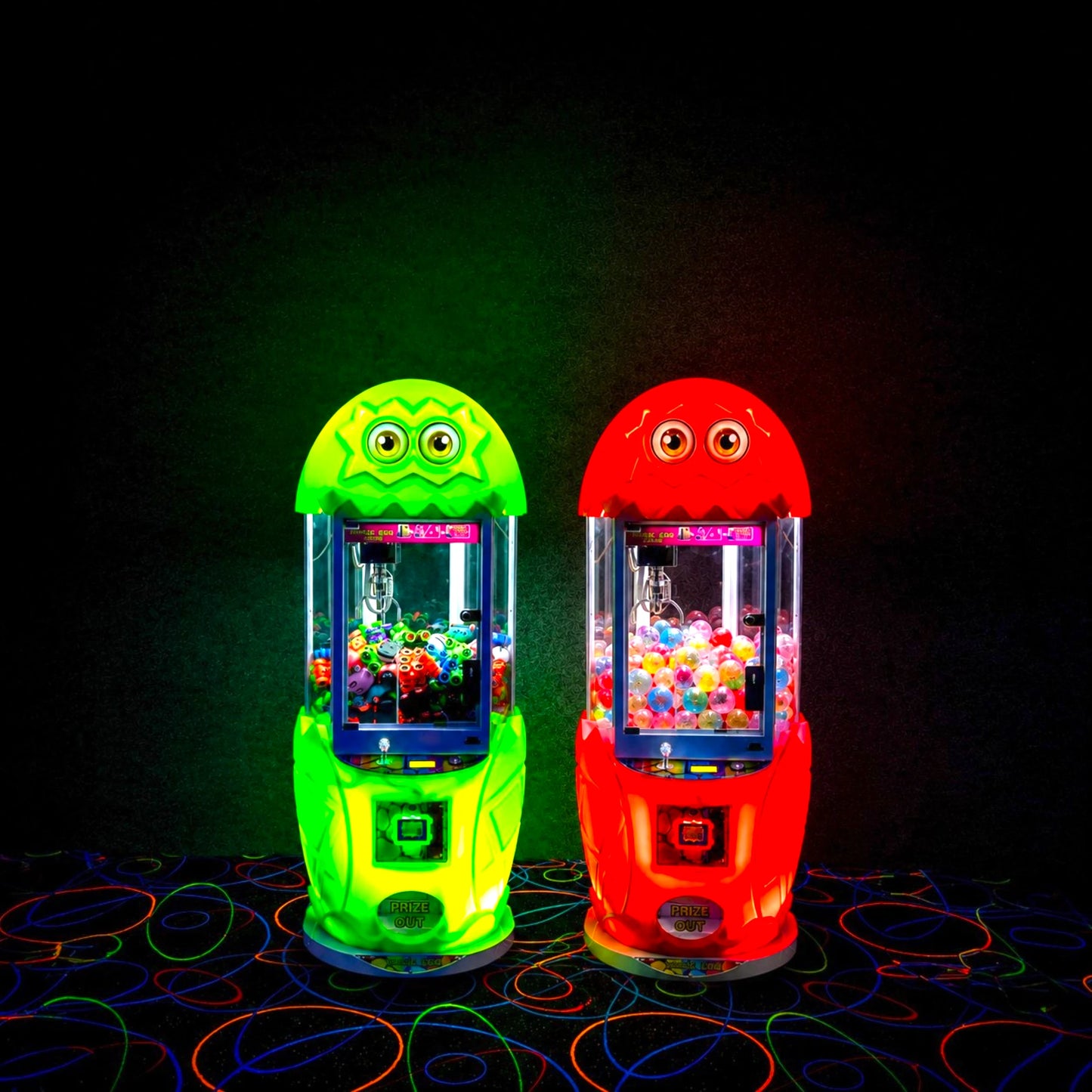 Magic Egg Claw Machine – Metal Joystick Claw Inside Clear Prize Chamber, Magic Egg Crane Display Panel
