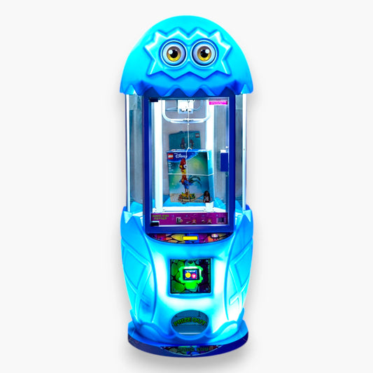 Magic Egg Cut the Rope Cutter Machine – blue Egg-Shaped Cabinet, Cartoon Eyes, Rope Cutting Mechanic, Refurbished