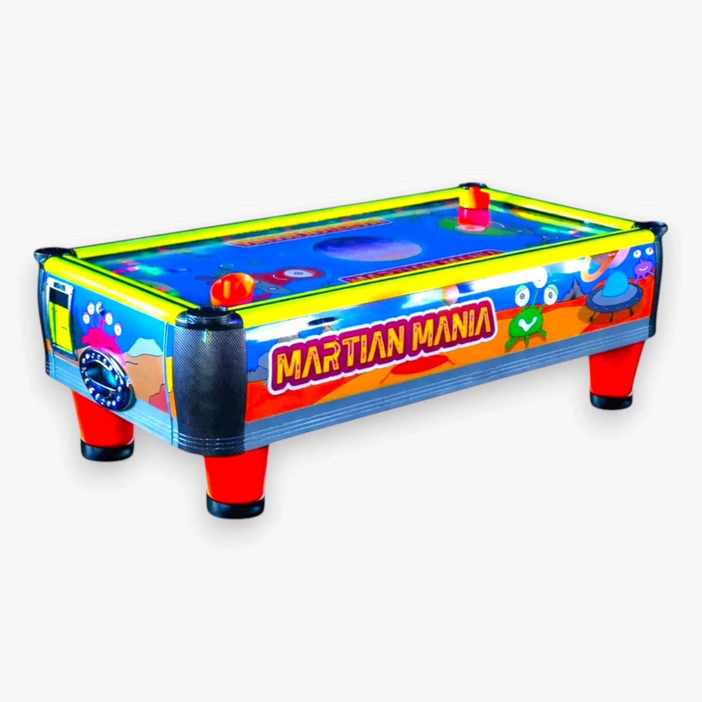 Martian Mania Air Hockey Arcade Game – Alien Themed Kids Table, LED Scoring, Dual Ticket Dispensers