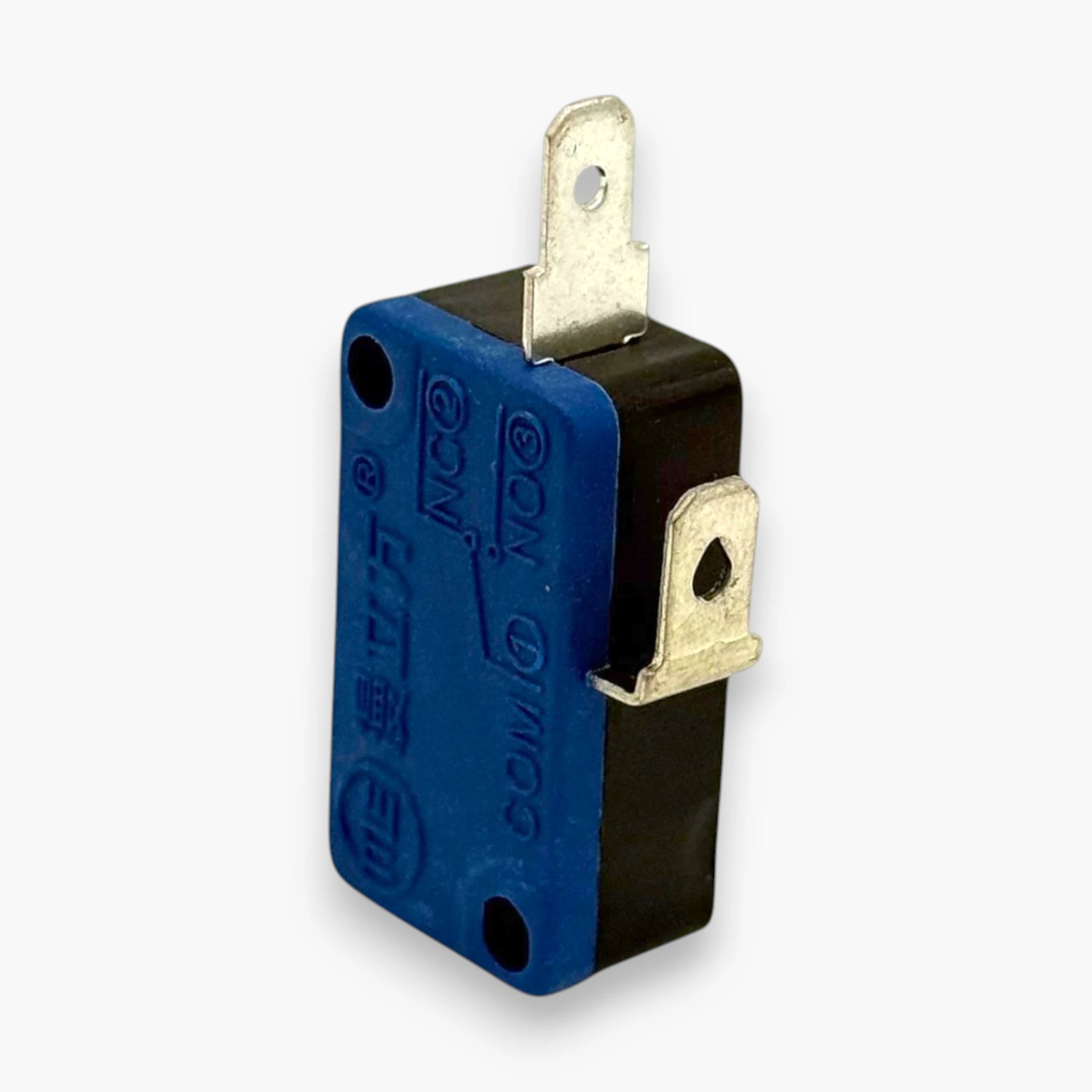 2-terminal arcade micro switch showing COM and NO electrical connections