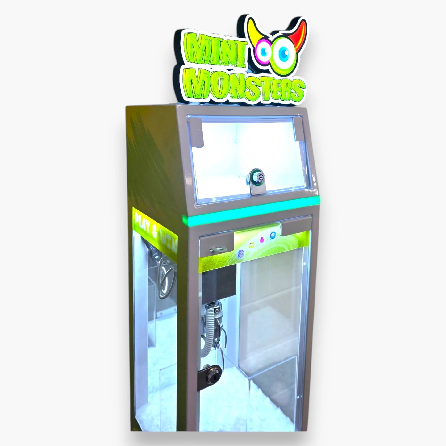 Mini Monsters Claw Machine – Clear Top Window Shows Prize Pool