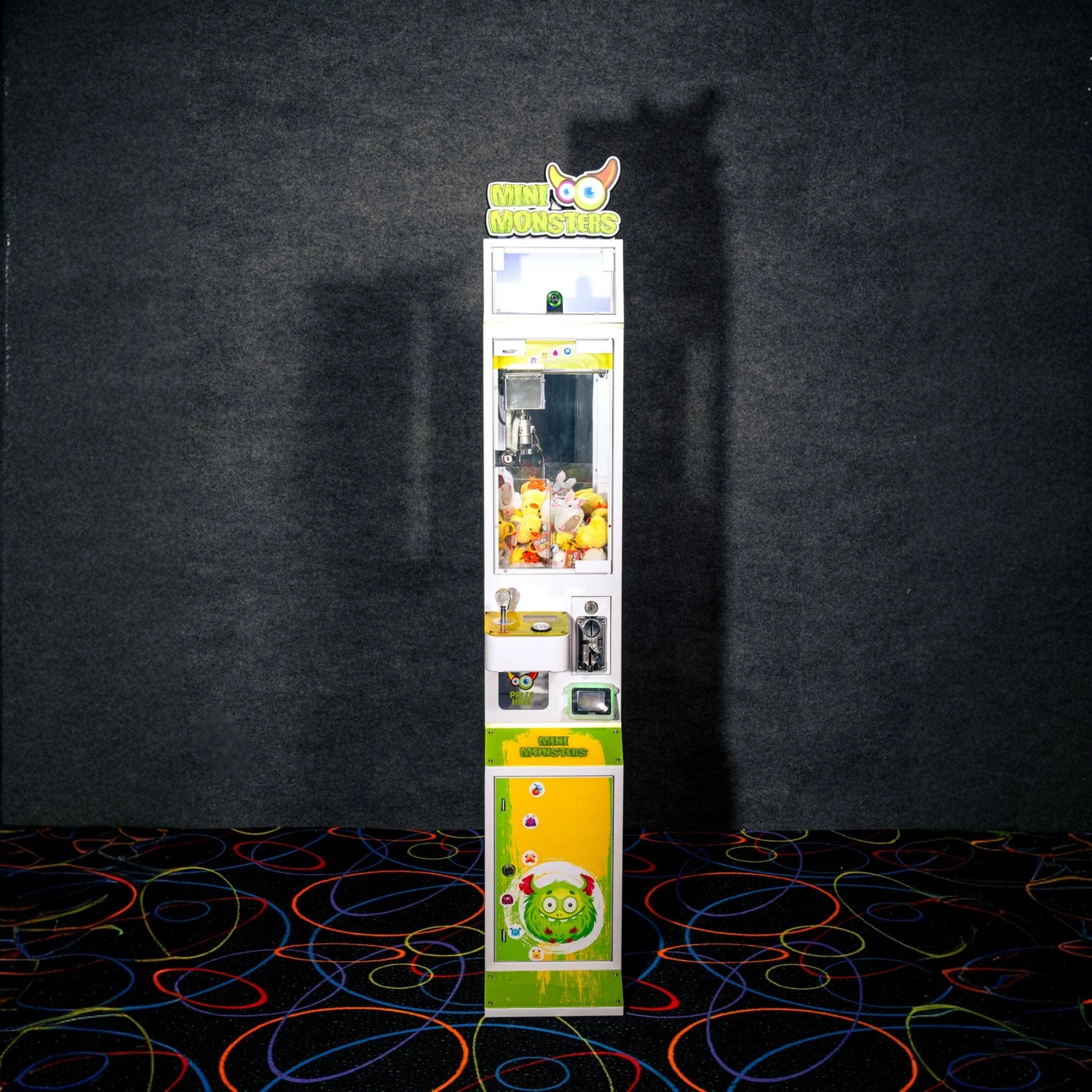 Mini Monsters Claw Machine – Available with Coin Operated, Bill Acceptor $1 to $100, or Nayax Cashless Payment