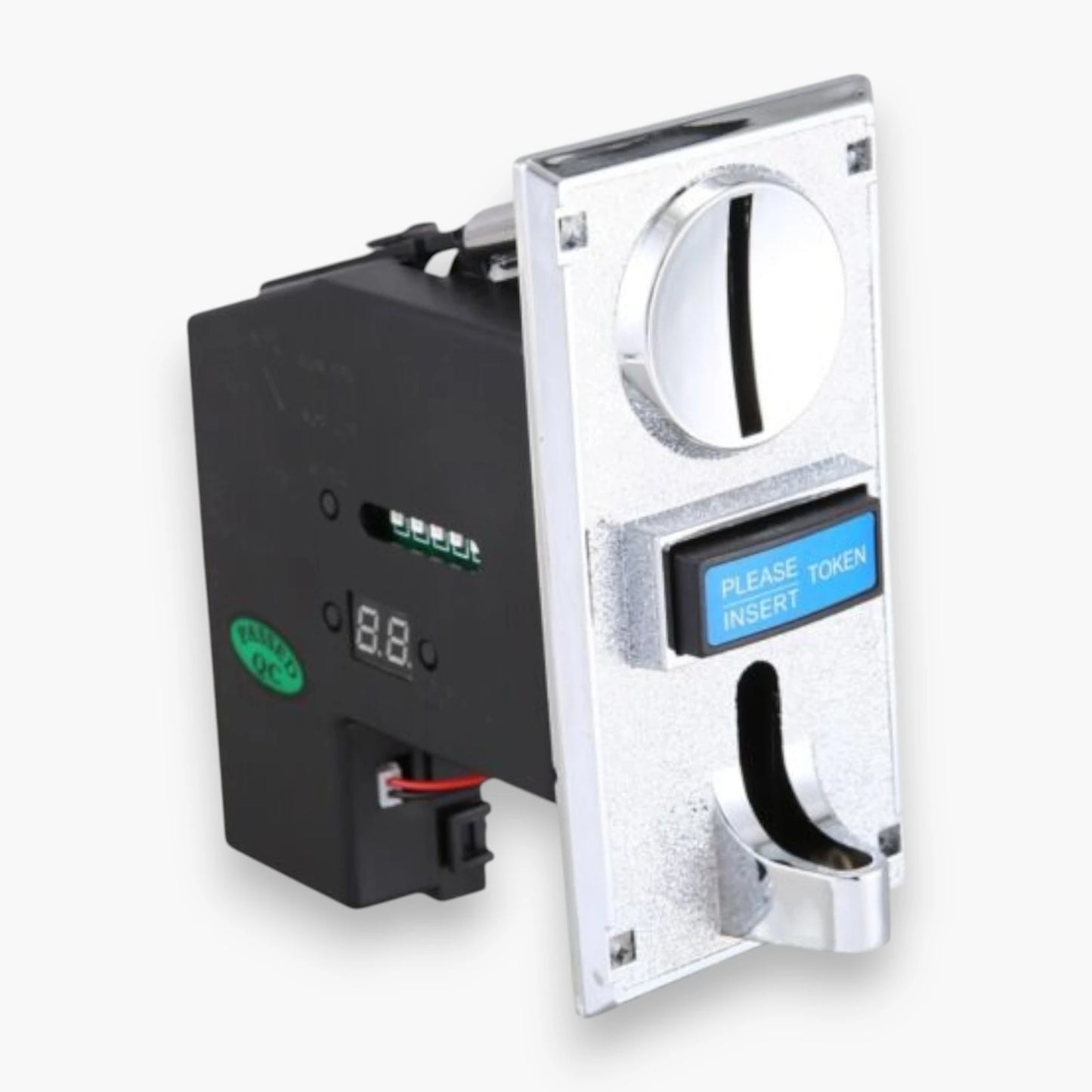6-Coin Token Acceptor Selector – CPU Controlled, Anti-Phishing, 12V DC, for Vending Machines and Arcade Games