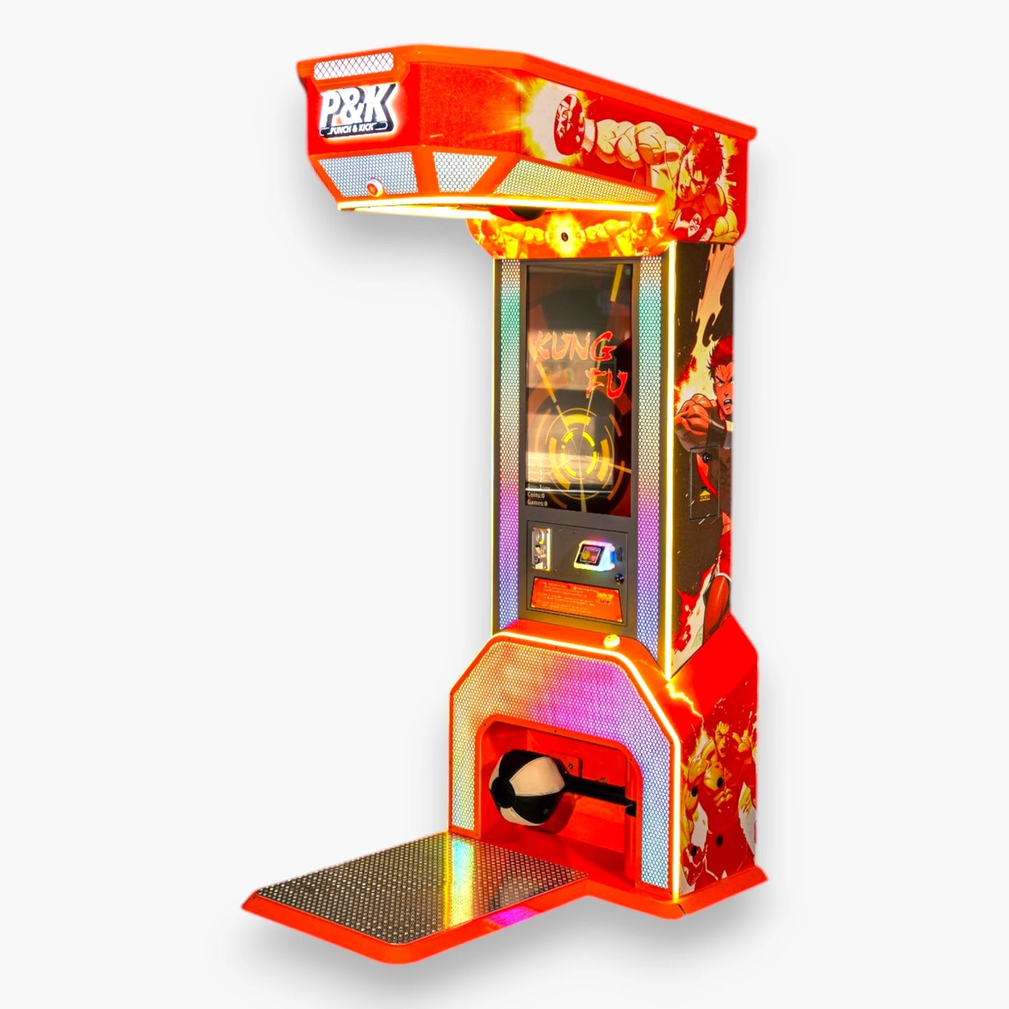 Punch and Kick Arcade – Indestructible Punch Arm, High Score LED Display, ABS Plastic and Metal Frame