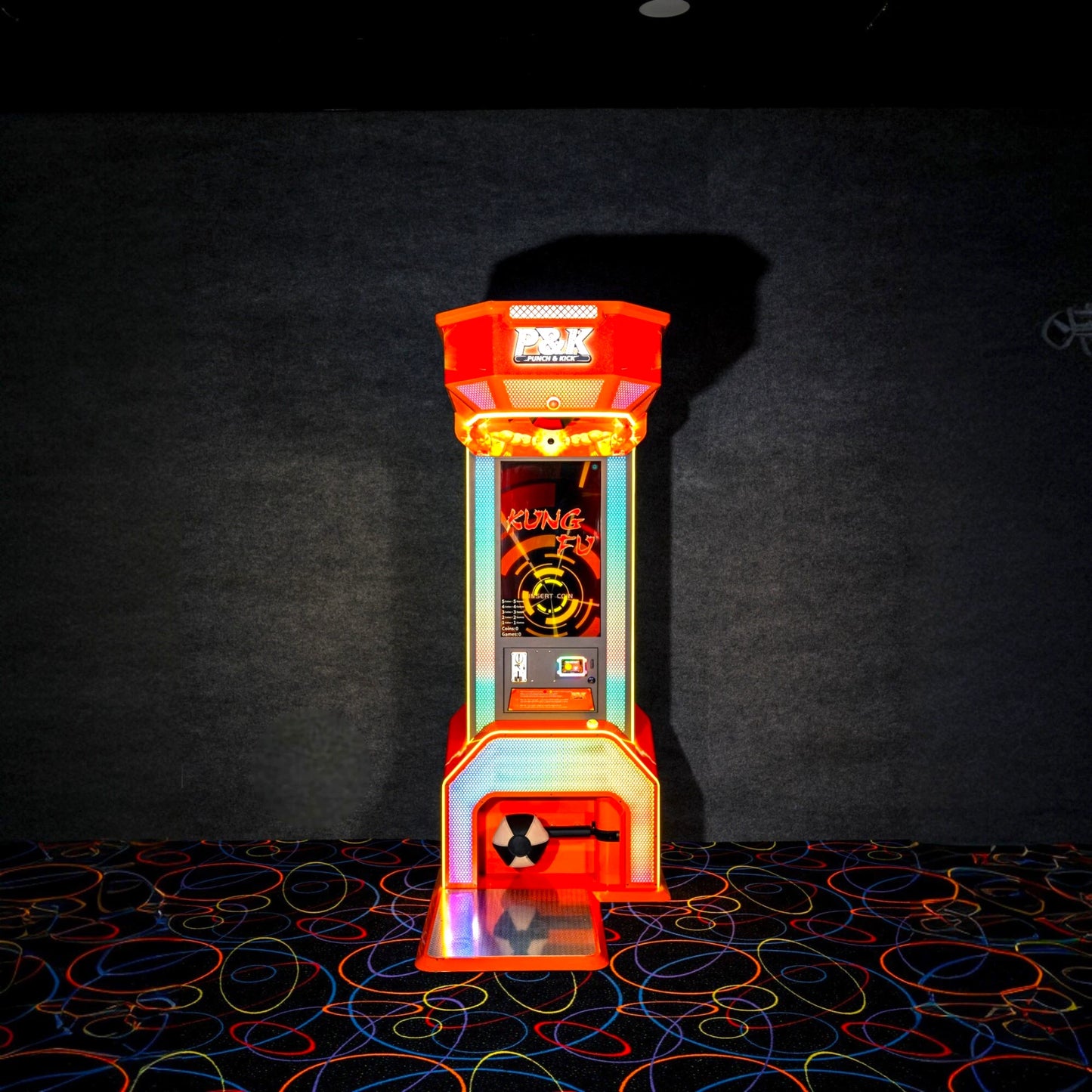 Punch and Kick Arcade Machine – Bright LED Top Display, Score Tracker, Manual High Score Reset