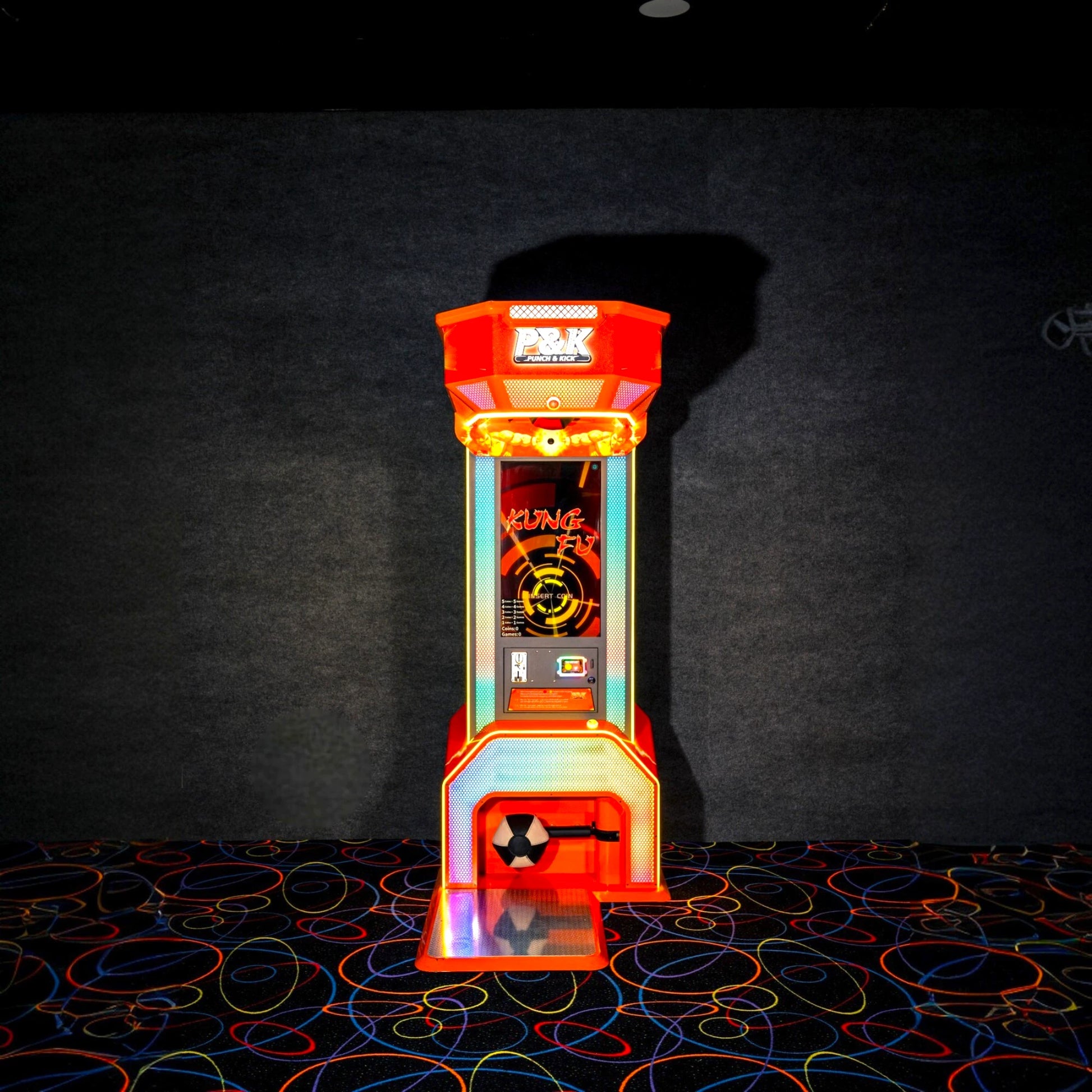 Punch and Kick Arcade Machine – Bright LED Top Display, Score Tracker, Manual High Score Reset