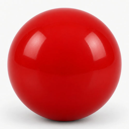 Glossy red spherical arcade joystick replacement ball top shown from the front.