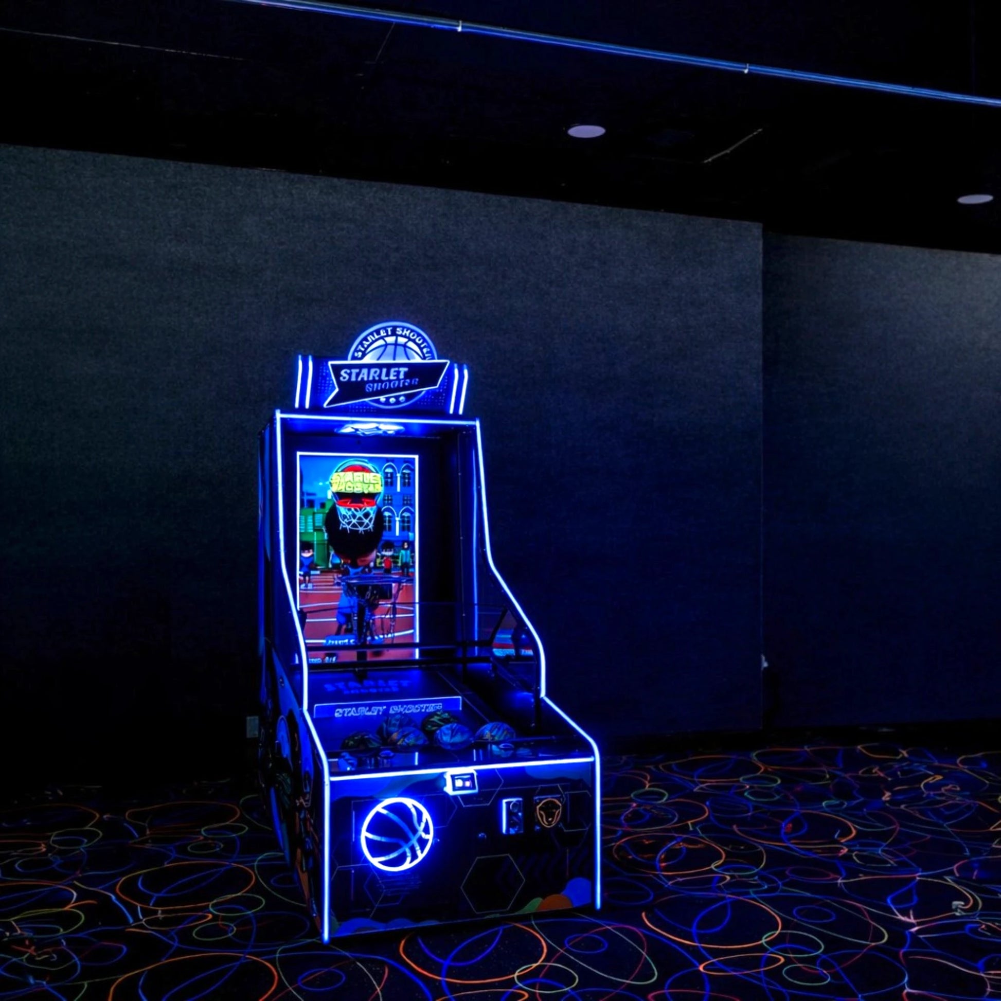 Starlet Shooter Basketball Arcade – Multiple Hoop Lanes, Colorful LED Lighting, Multiplayer Gameplay