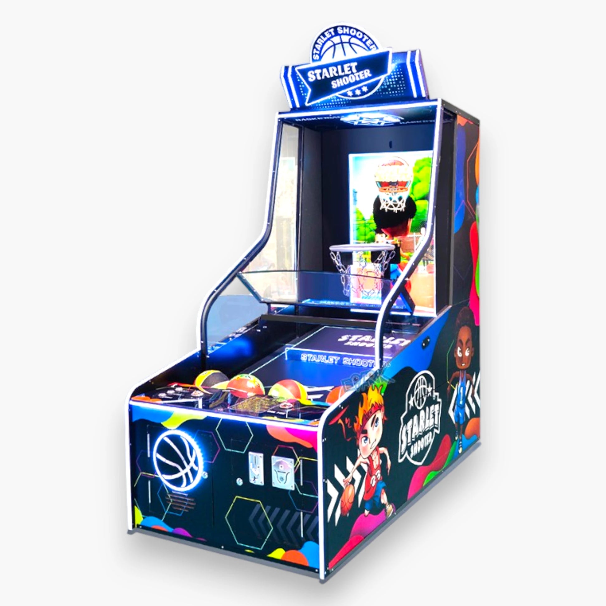 Starlet Shooter Arcade Basketball Game – LED Lighting, Metal Cabinet, Ticket Redemption