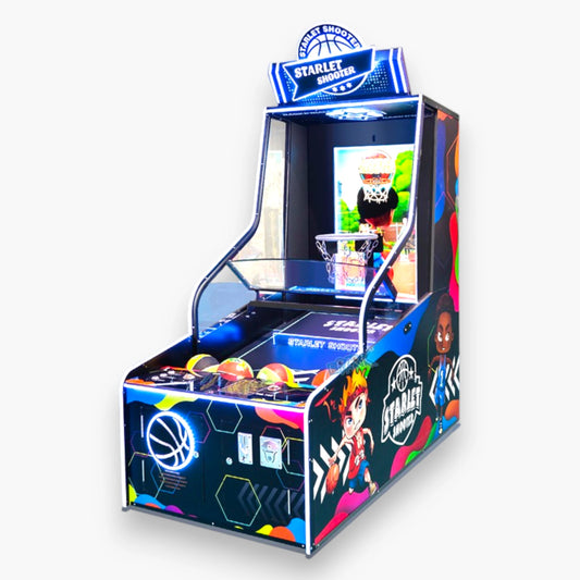 Starlet Shooter Arcade Basketball Game – LED Lighting, Metal Cabinet, Ticket Redemption
