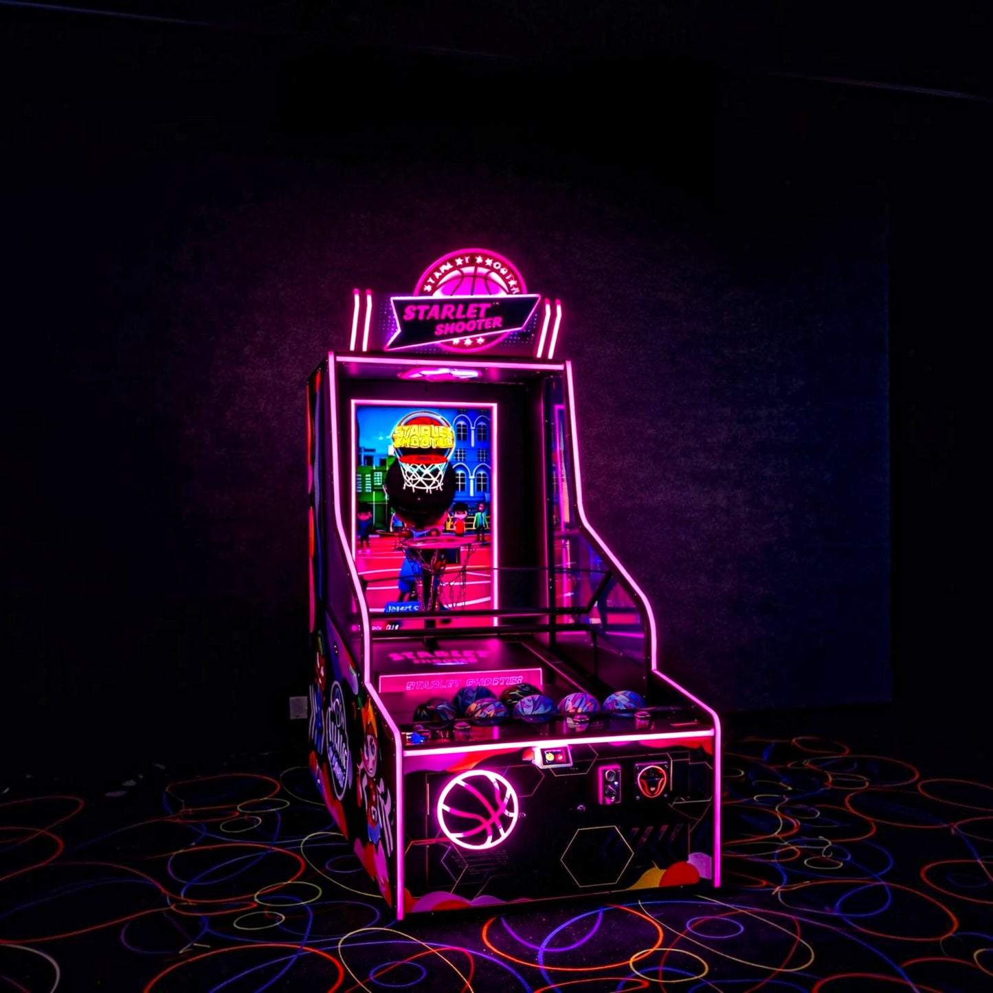 Starlet Shooter Arcade – Colorful Eye-Catching LED Lighting, Waterproof Moisture-Proof Graphics