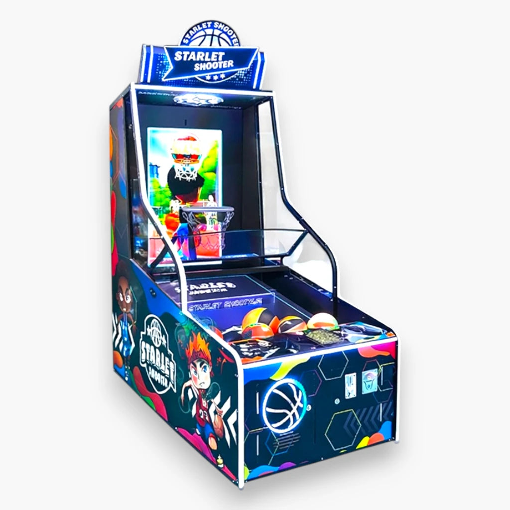 Starlet Shooter Basketball Arcade – Coin Start Button, Smooth Stable Game Program, Score Display
