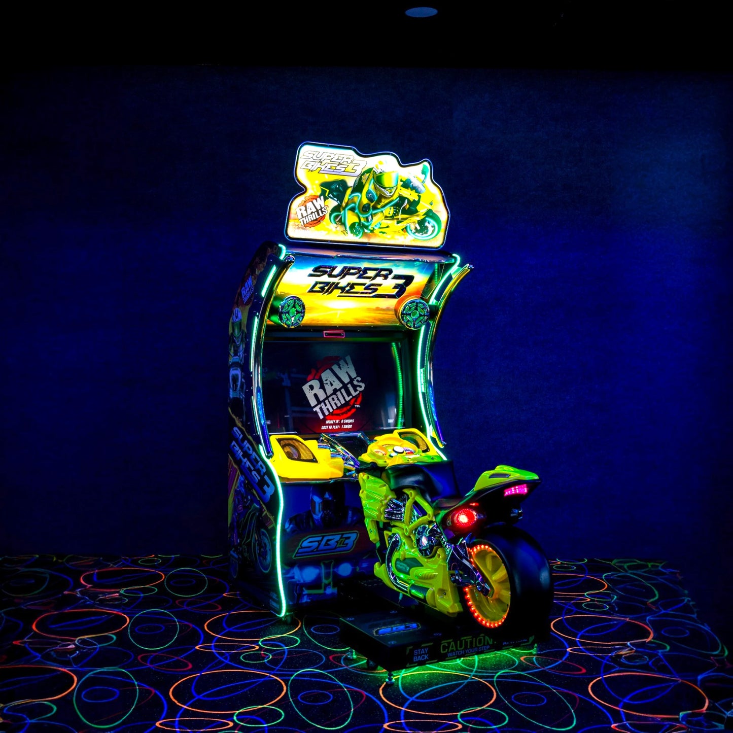 Super Bikes 3 Arcade by Raw Thrills – 8-Unit Linkable Multiplayer, Reconditioned 