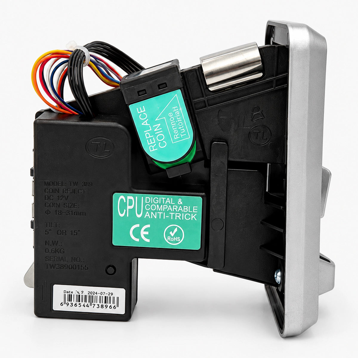 TW-389 LED coin selector for vending machines and self-service equipment