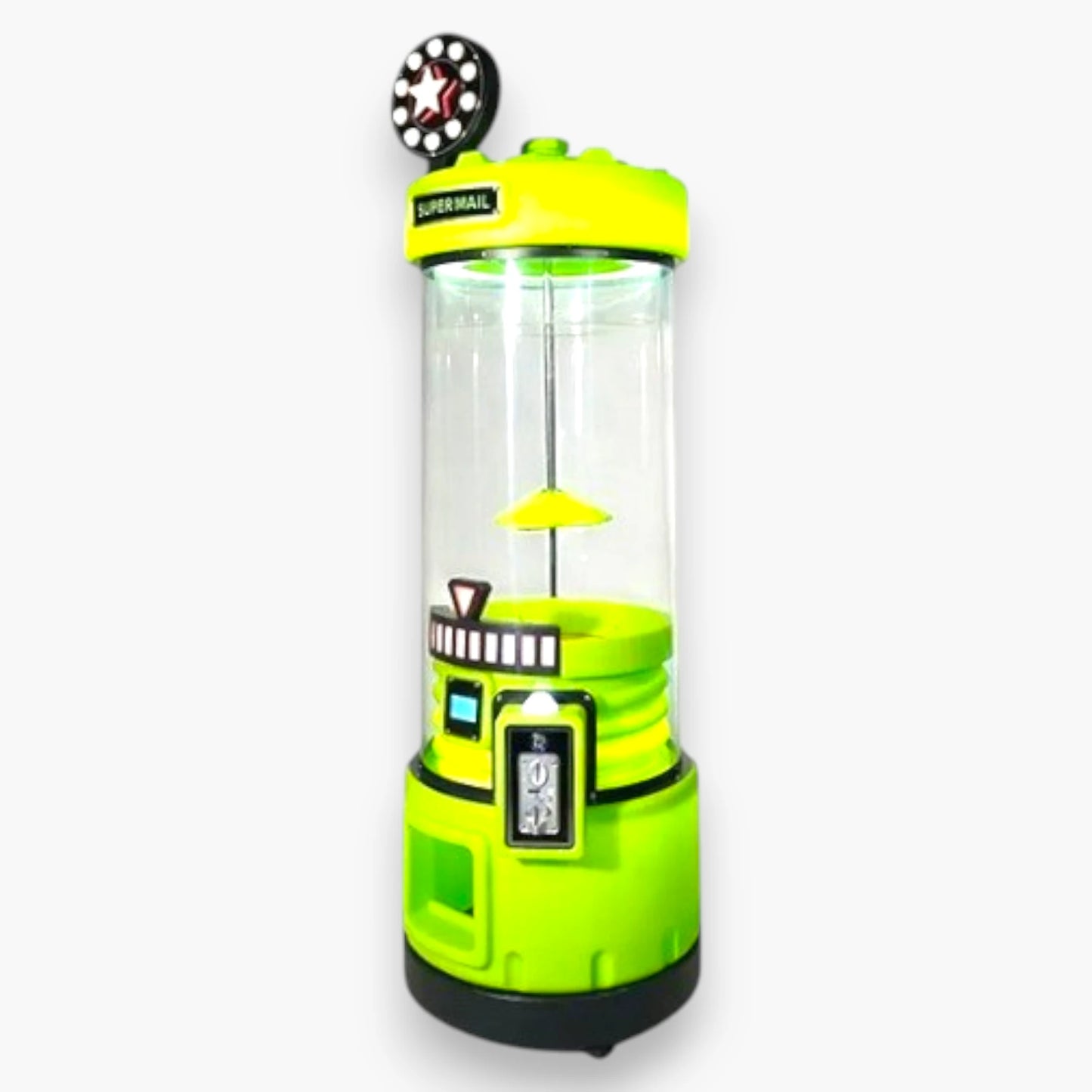Toy Spinner Prize Machine – Dynamic Star-Lit Spinning Top Activated During Play, Eye-Catching Visual Appeal - Green Color