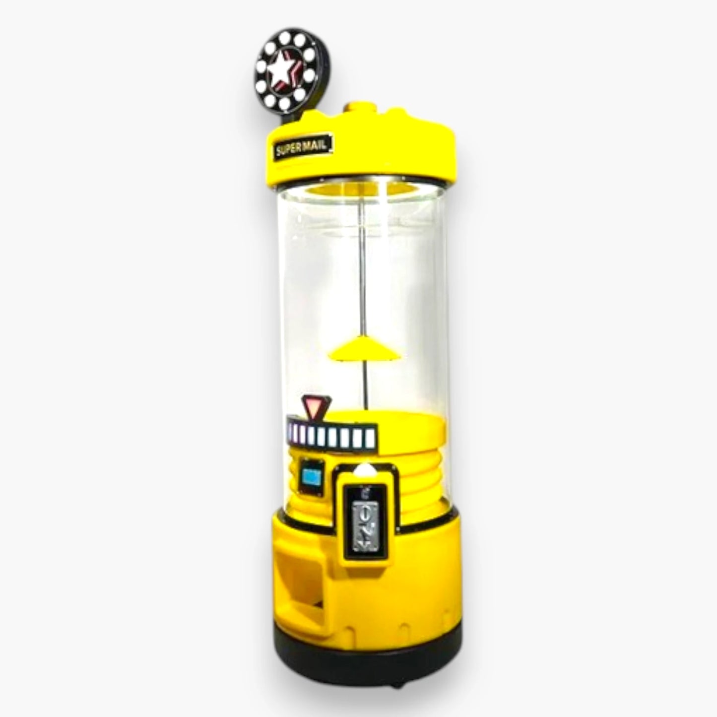 Toy Spinner Prize Machine – Dynamic Star-Lit Spinning Top Activated During Play, Eye-Catching Visual Appeal - Yellow Color
