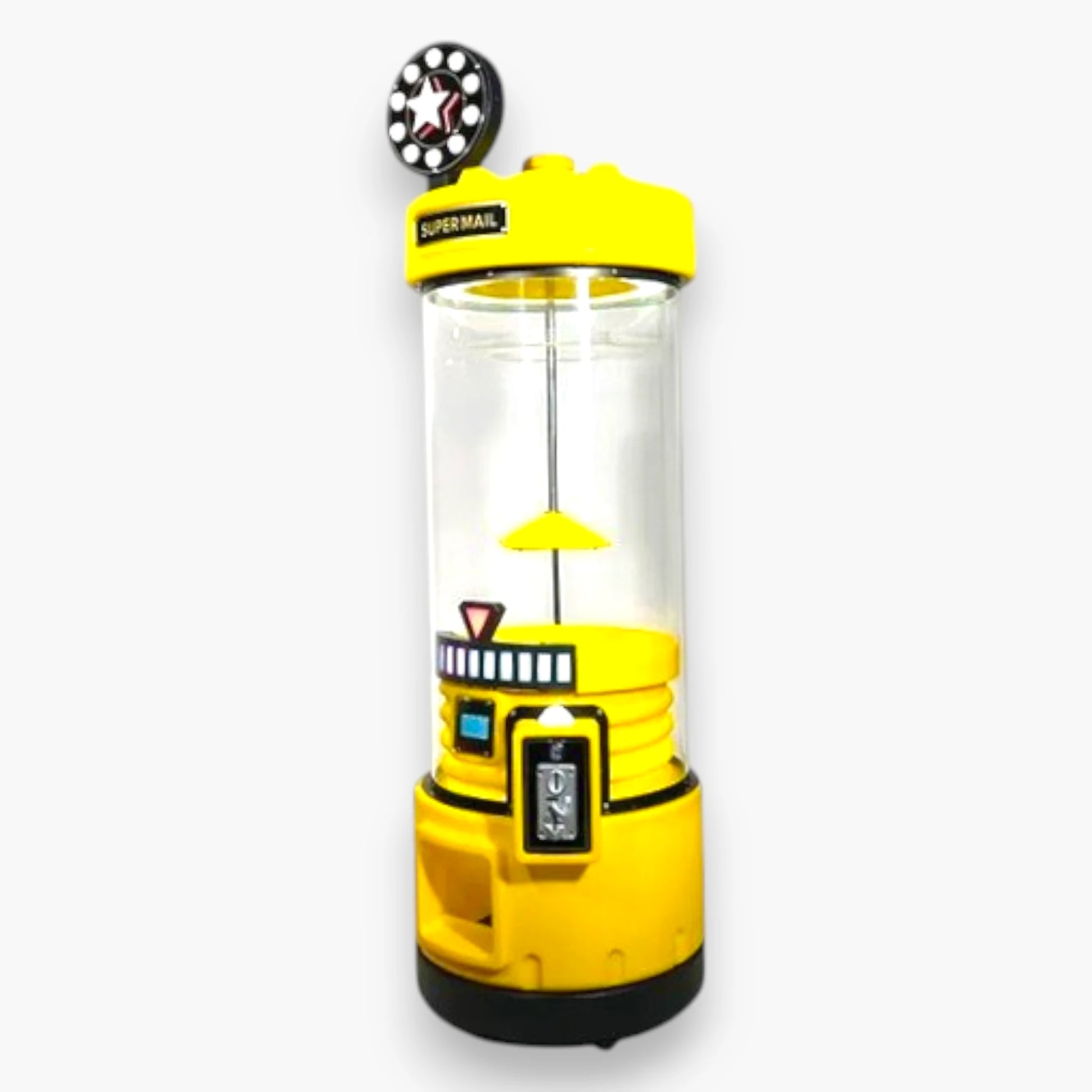 Toy Spinner Prize Machine – Dynamic Star-Lit Spinning Top Activated During Play, Eye-Catching Visual Appeal - Yellow Color