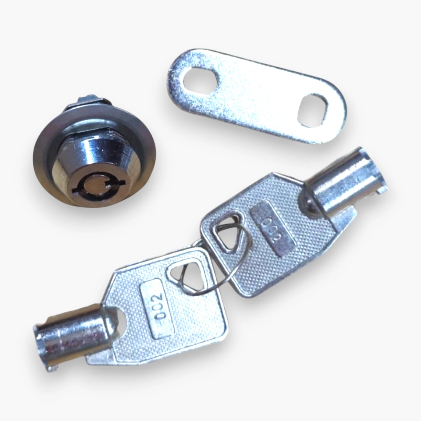 3/8 inch tubular cam lock with 2 keys and chrome finish