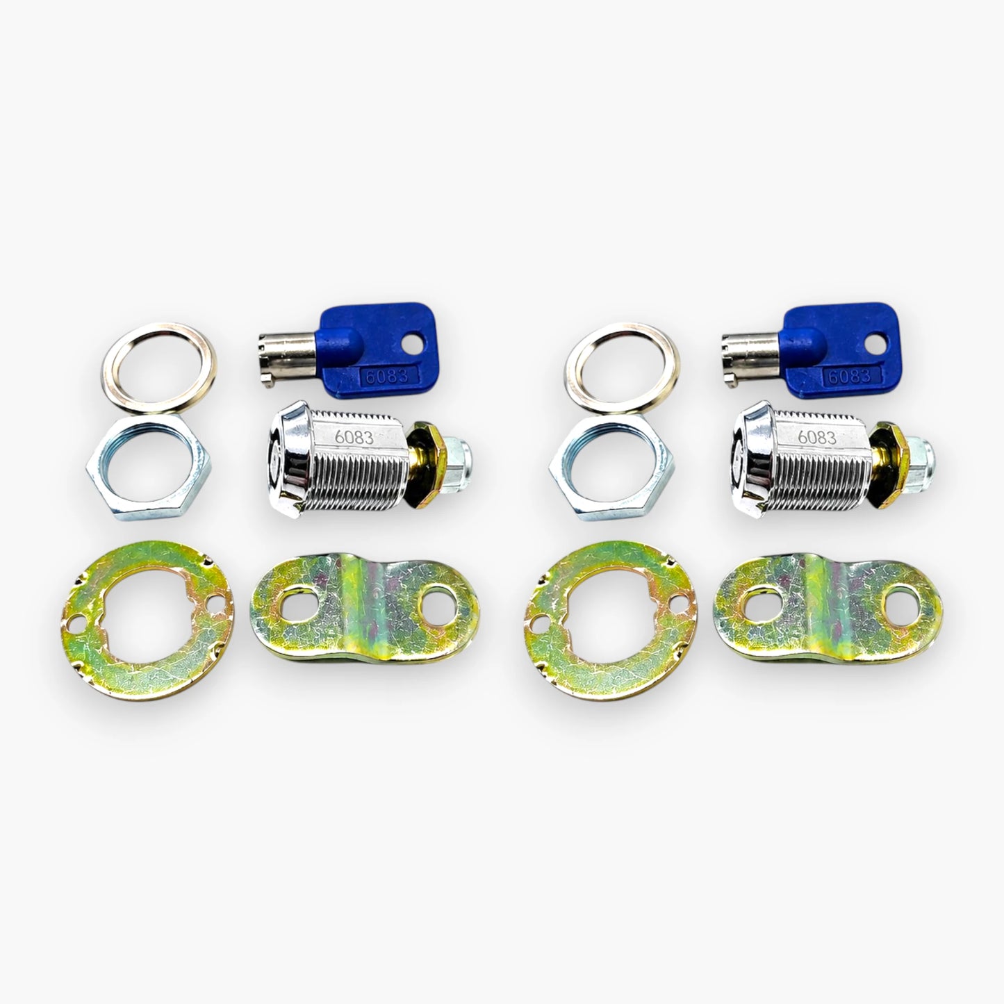 Tubular Cam Locks 6083 – Set of 2 with Matching Keys, Chrome Zinc Alloy, for Arcade Machines Cabinets and Toolboxes