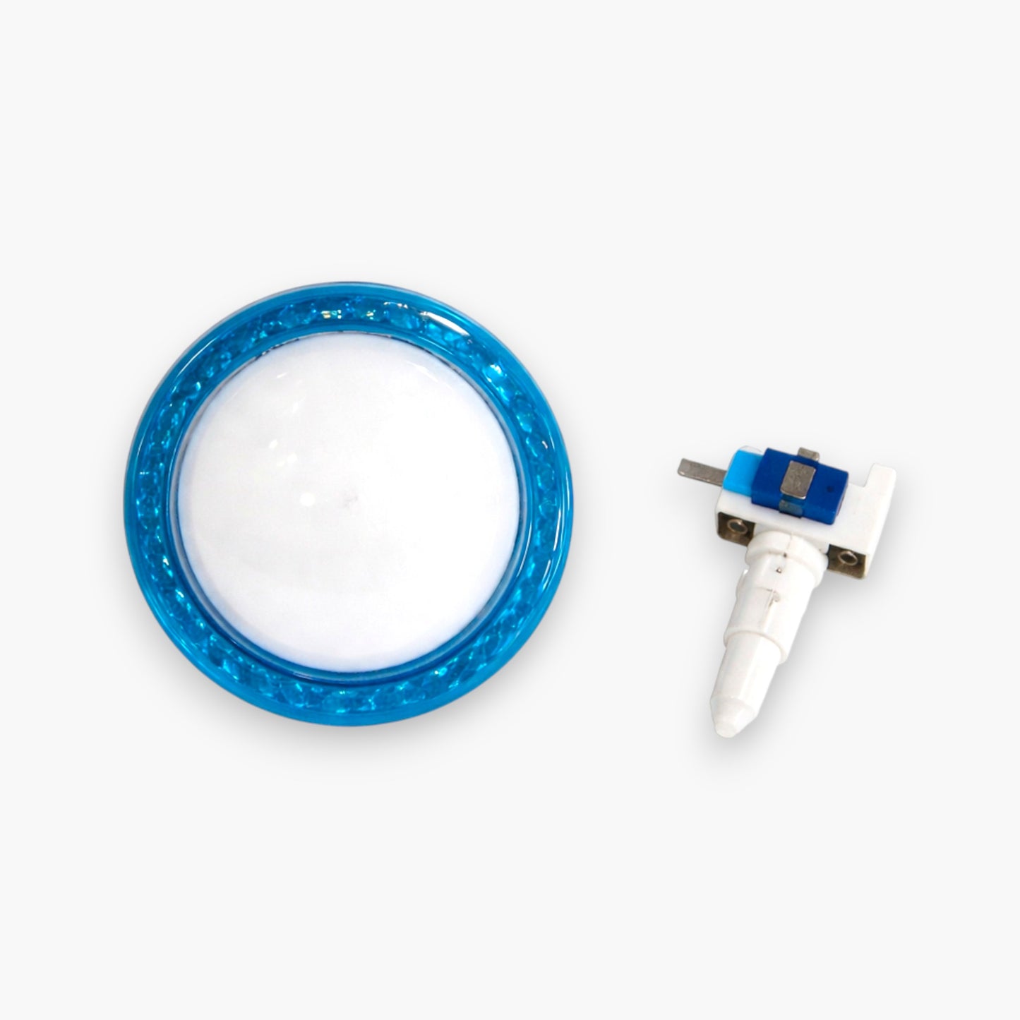 Blue Diamond Blank Small Push Button with Led Light & Micro Switch (Set of 10) – Free Shipping