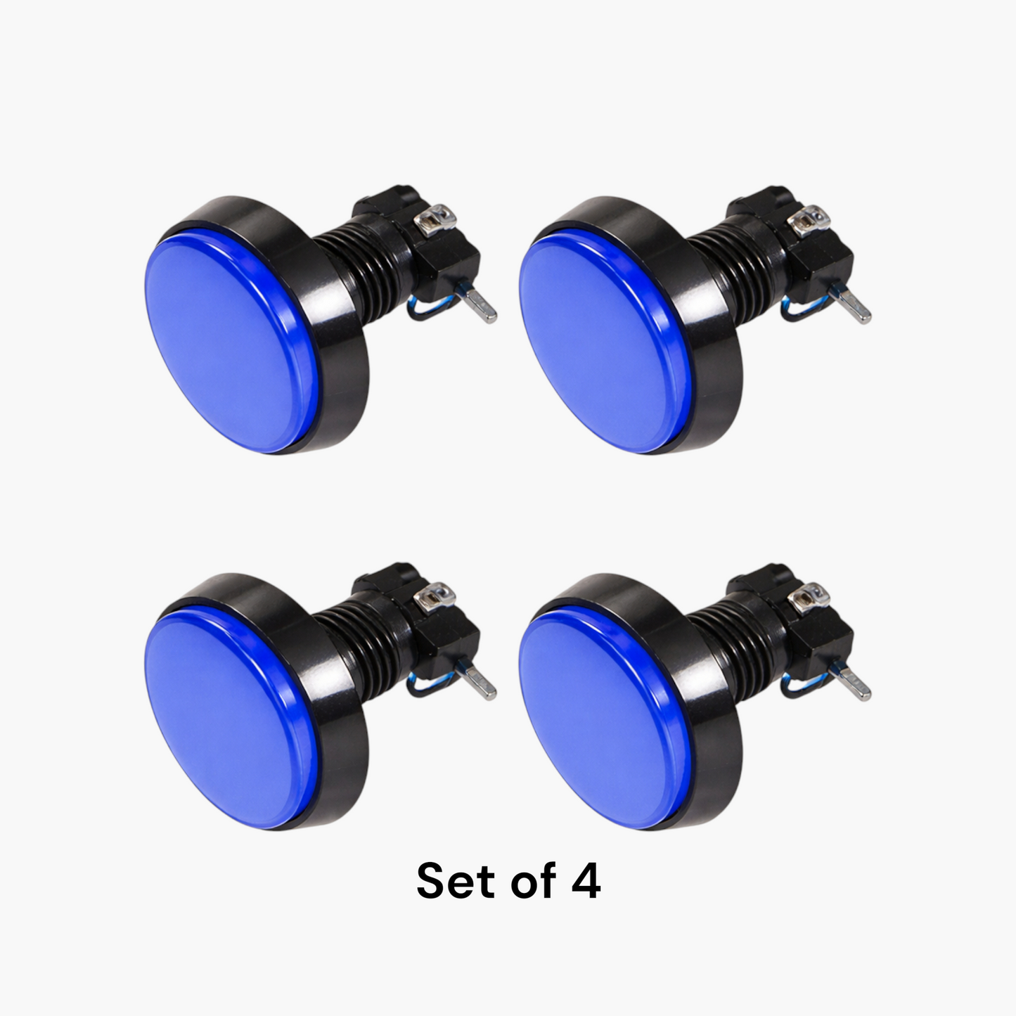 Large Round Arcade Push Button with Led Light & Micro Switch (Set of 4) – Free Shipping