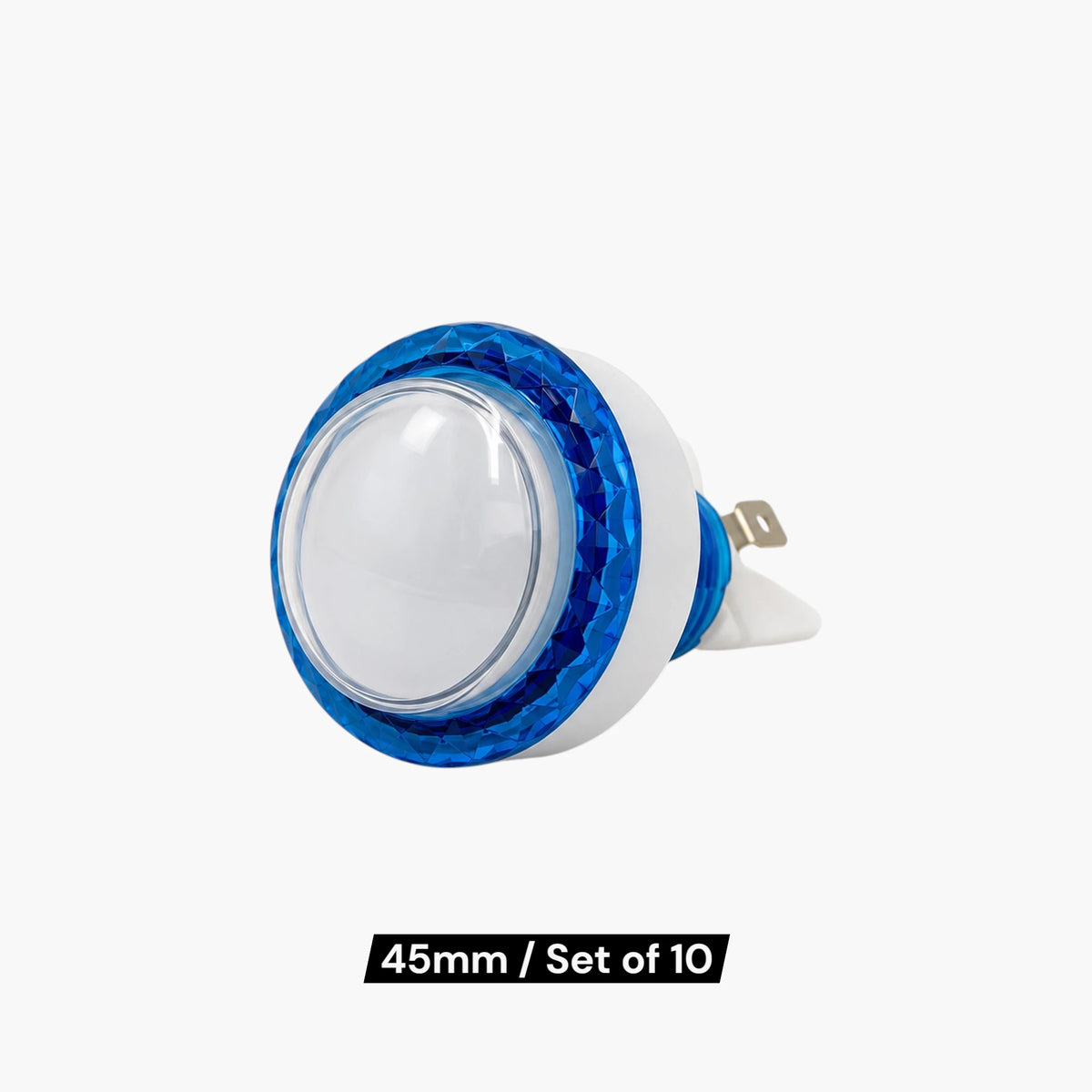 45mm blue arcade push button with a diamond-pattern set of 10