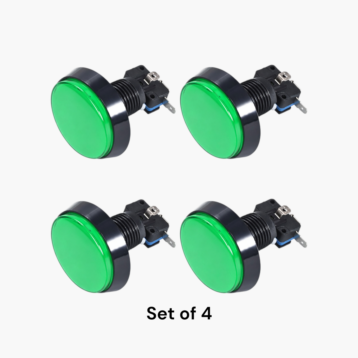 Large Round Arcade Push Button with Led Light & Micro Switch (Set of 4) – Free Shipping