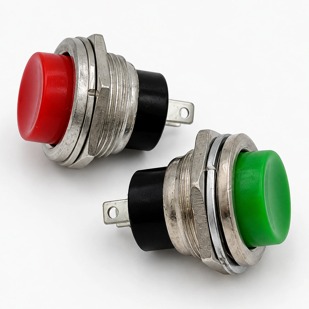 PS-212 metal push button switches with retaining nuts for panel mounting