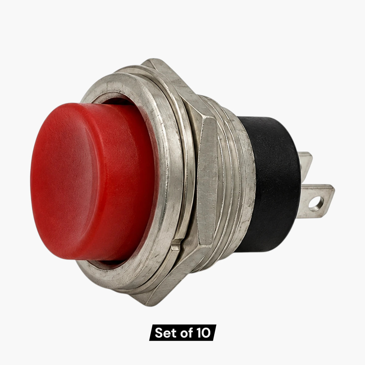 PS-212 Momentary Metal Push Button Switch red Set of 10