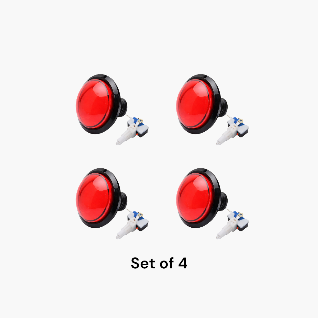 Large Convex Arcade Push Button with Led Light and Micro Switch (Set of 4) – Free Shipping
