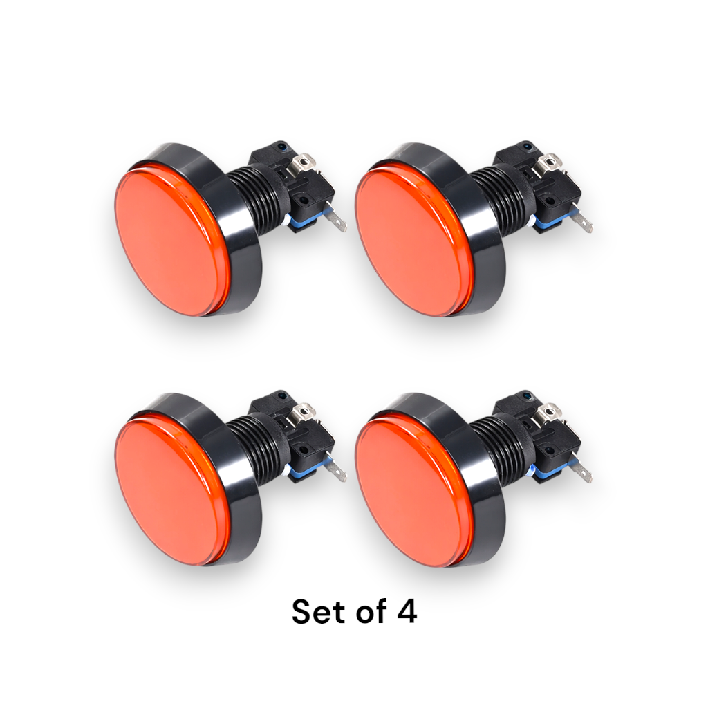Large Round Arcade Push Button with Led Light & Micro Switch (Set of 4) – Free Shipping