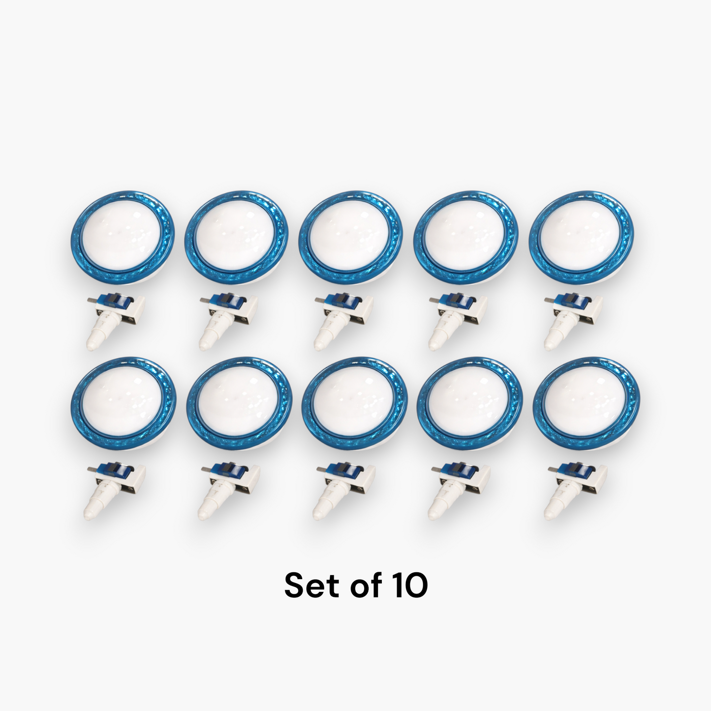 Blue Diamond Blank Small Push Button with Led Light & Micro Switch (Set of 10) – Free Shipping