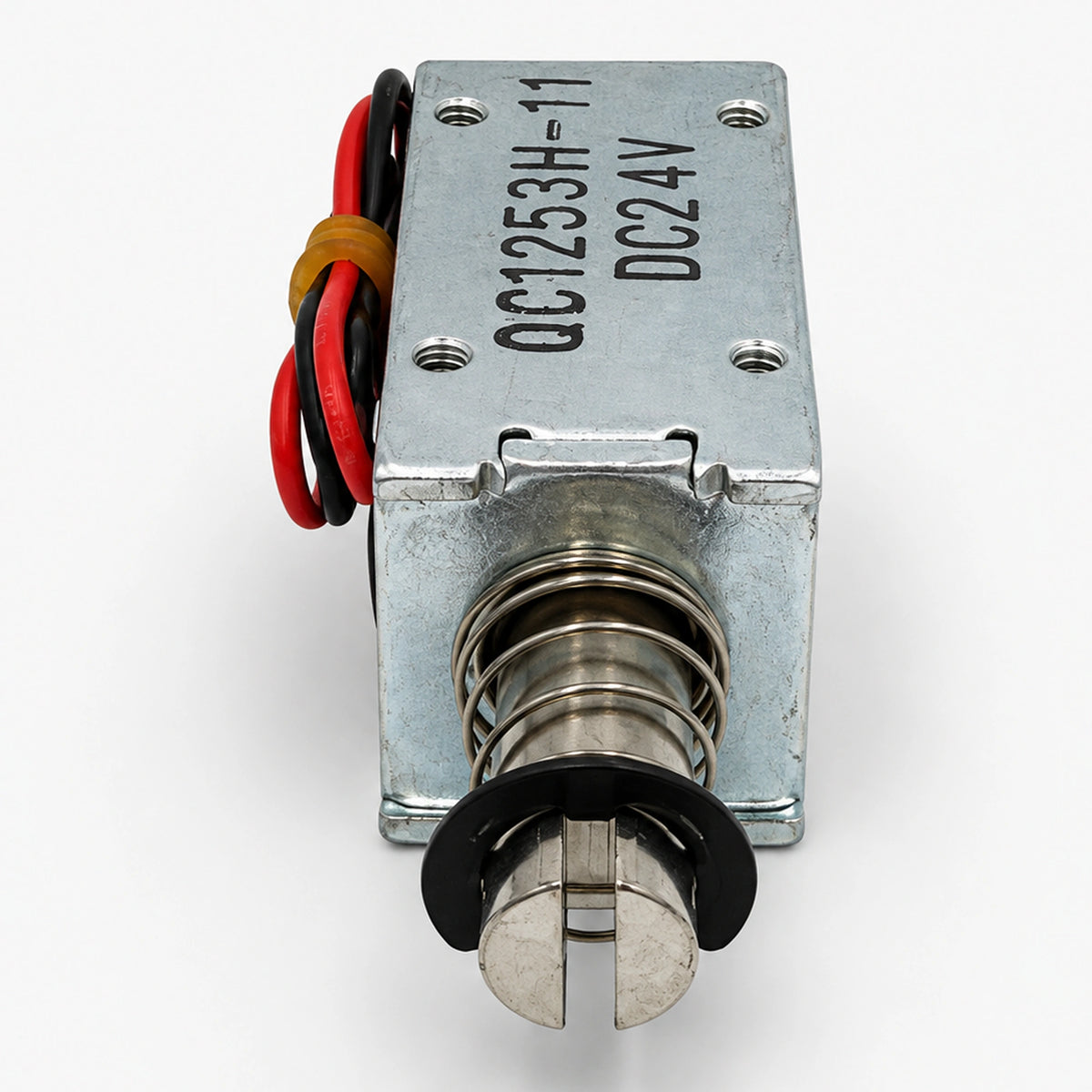 QC1253H-11 24V DC solenoid with silver-colored frame,