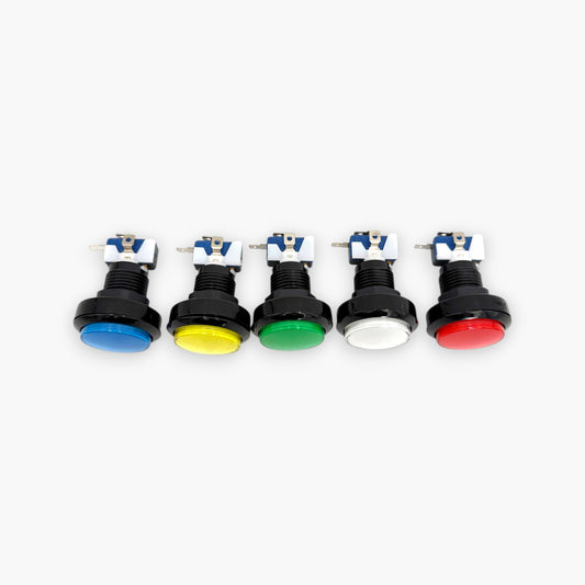 Round Arcade Push Button with LED Light & Micro Switch (Set of 5 Colors)