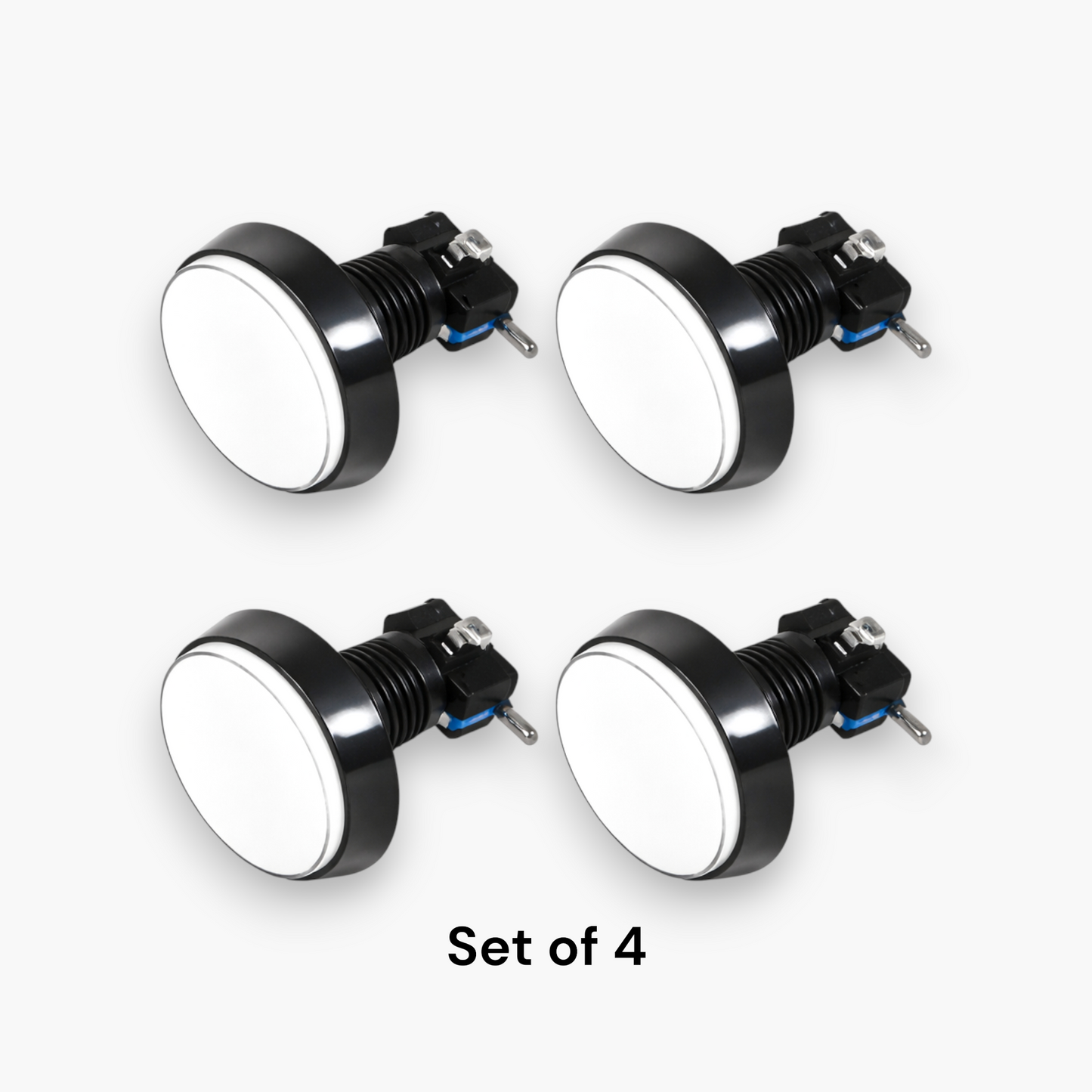 Large Round Arcade Push Button with Led Light & Micro Switch (Set of 4) – Free Shipping