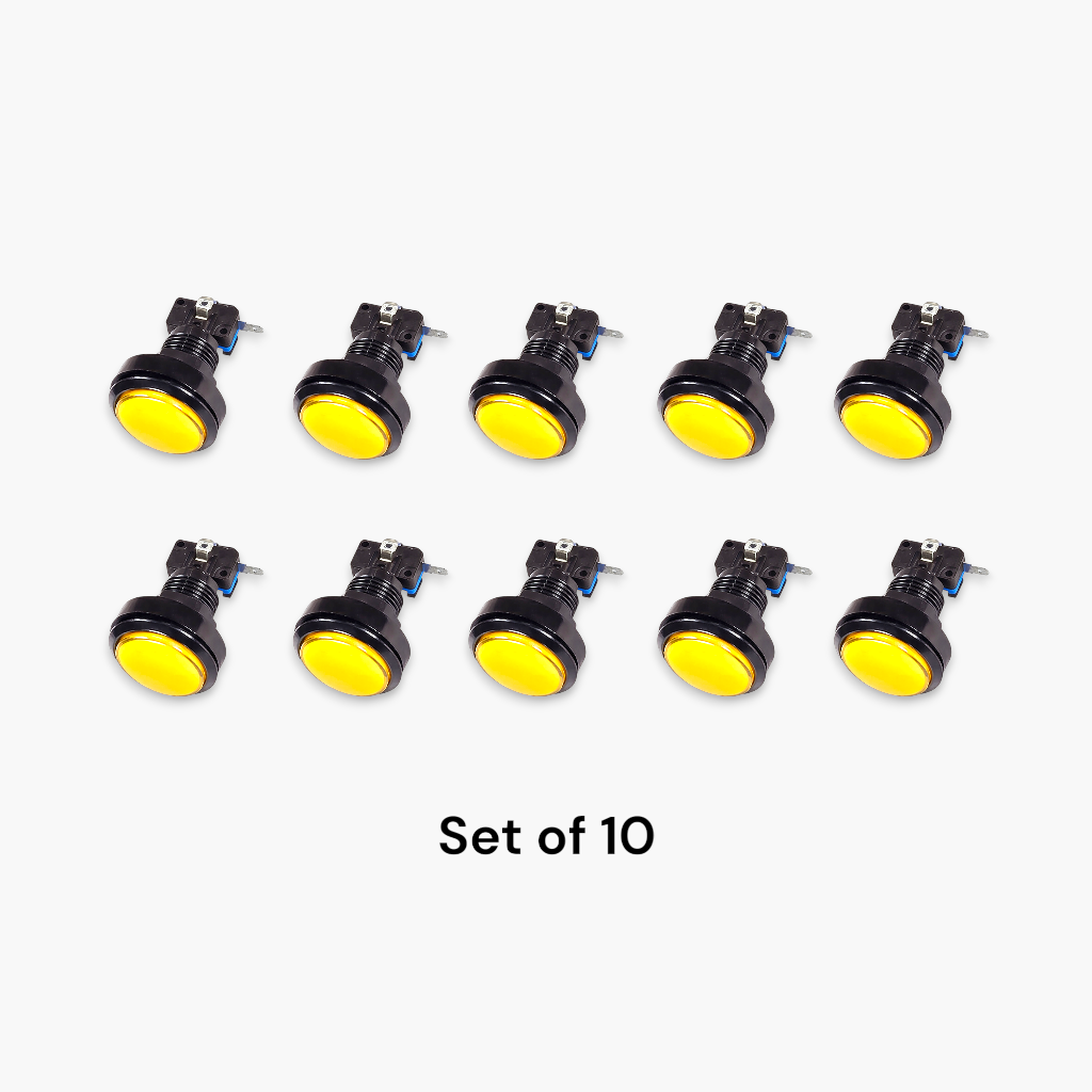 Round Arcade Push Button with LED Light & Micro Switch (Set of 10) – Free Shipping