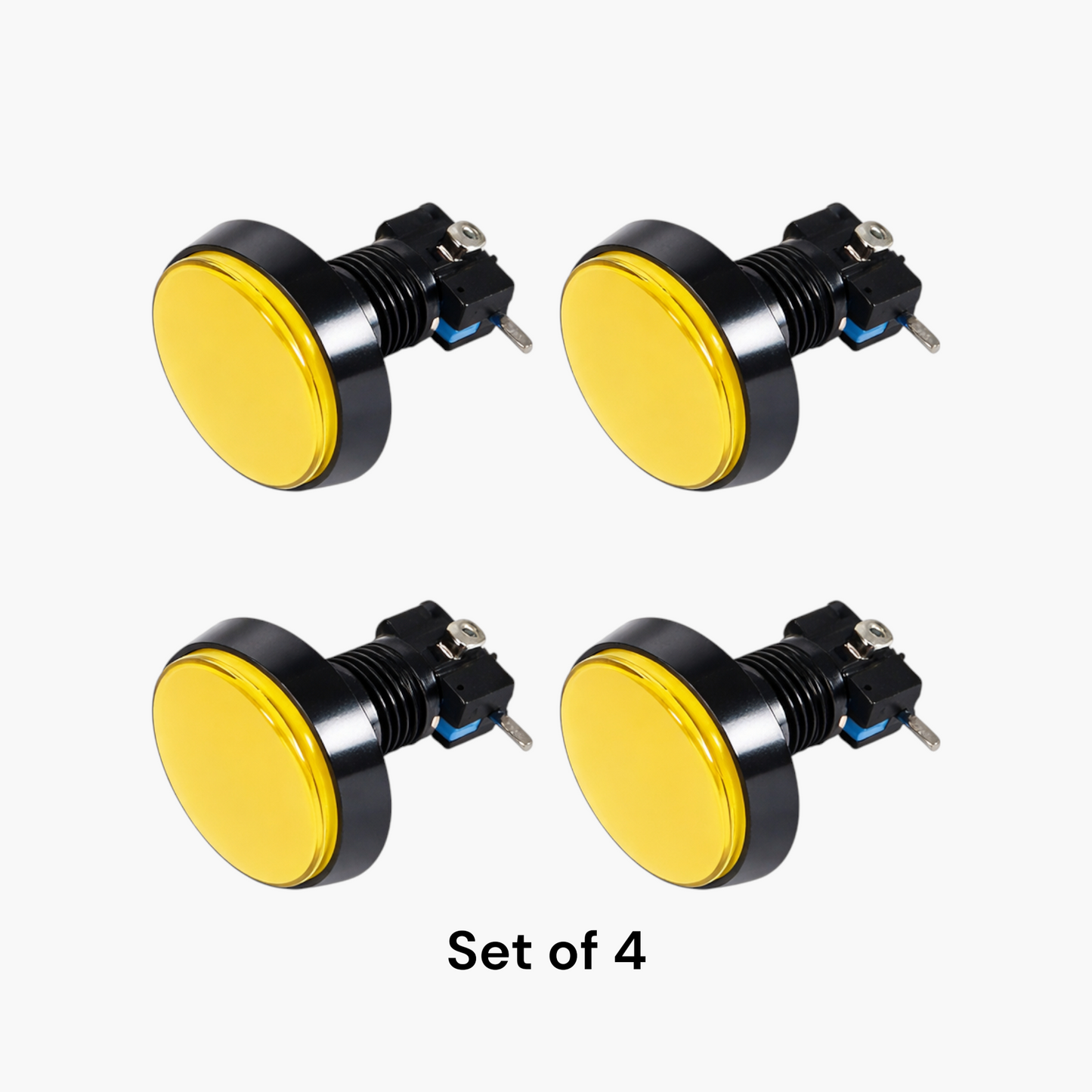 Large Round Arcade Push Button with Led Light & Micro Switch (Set of 4) – Free Shipping
