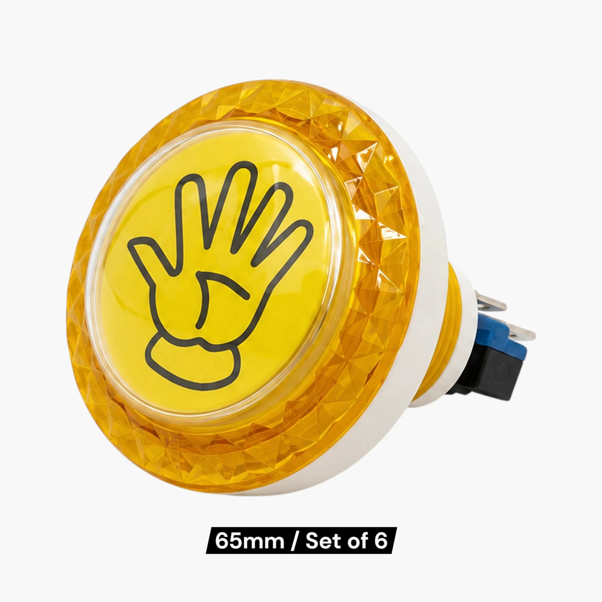 65mm yellow diamond palm push button set of 6